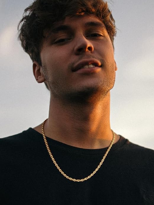 18K Gold Rope Chain Necklace