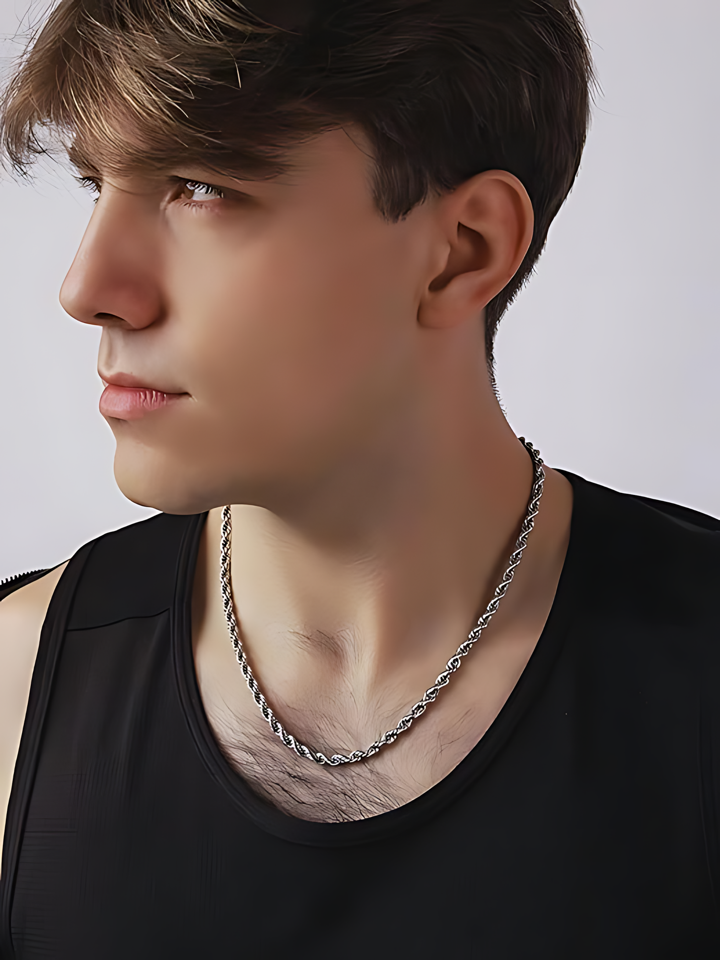 Stainless Steel Twist Chain Necklace (3mm)