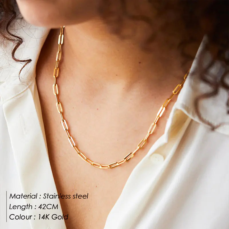 eManco 316L Titanium Steel Chain Necklace for Women