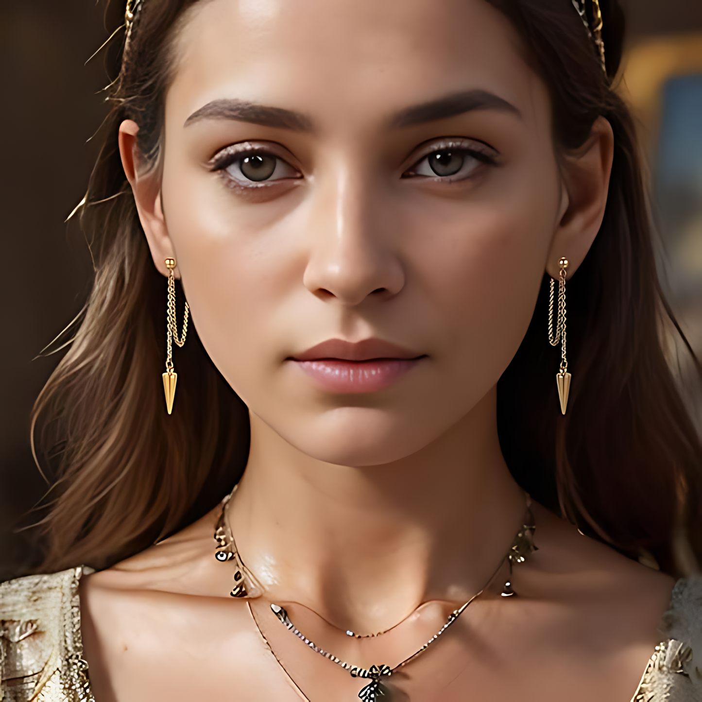 18K Gold Dangle Earrings