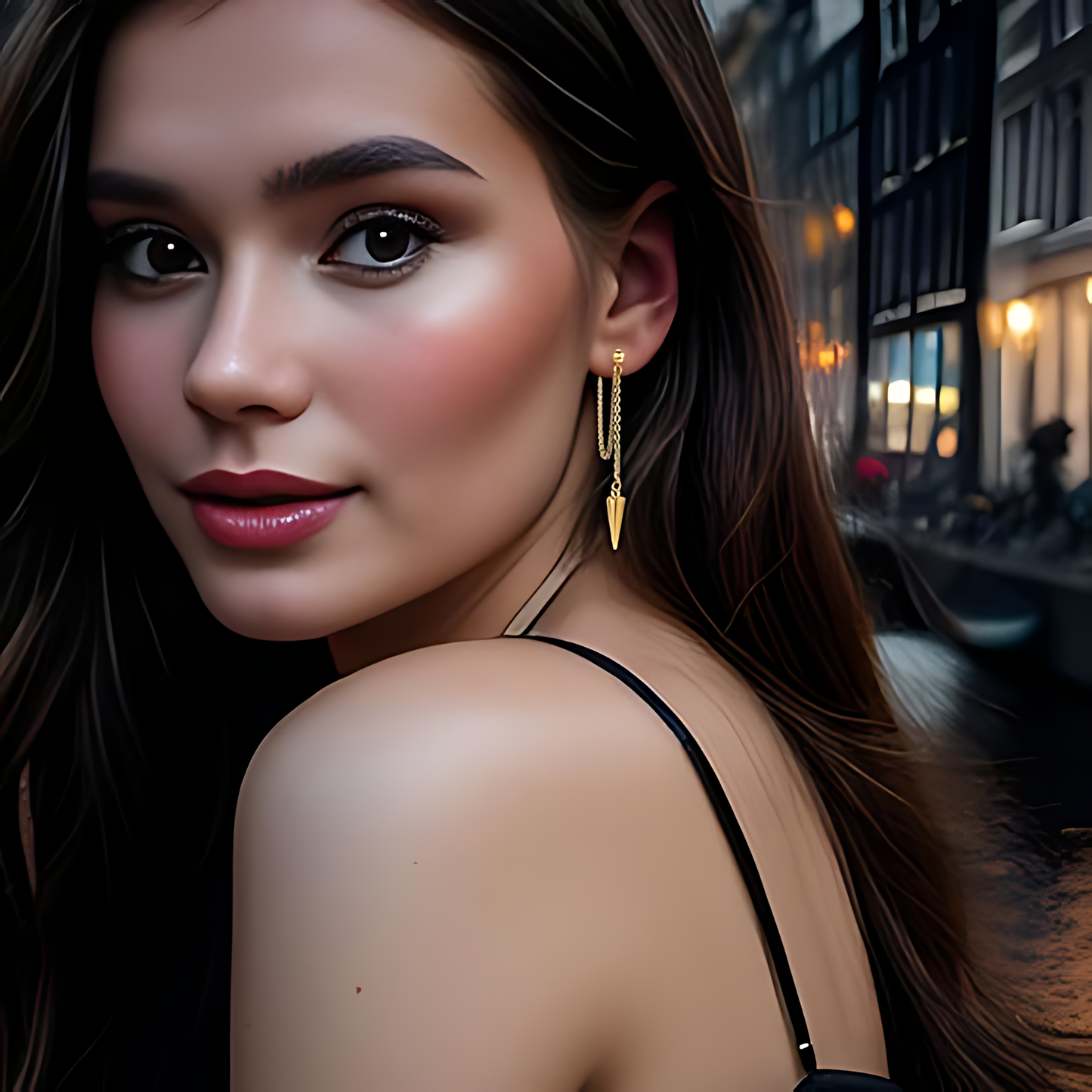 18K Gold Dangle Earrings