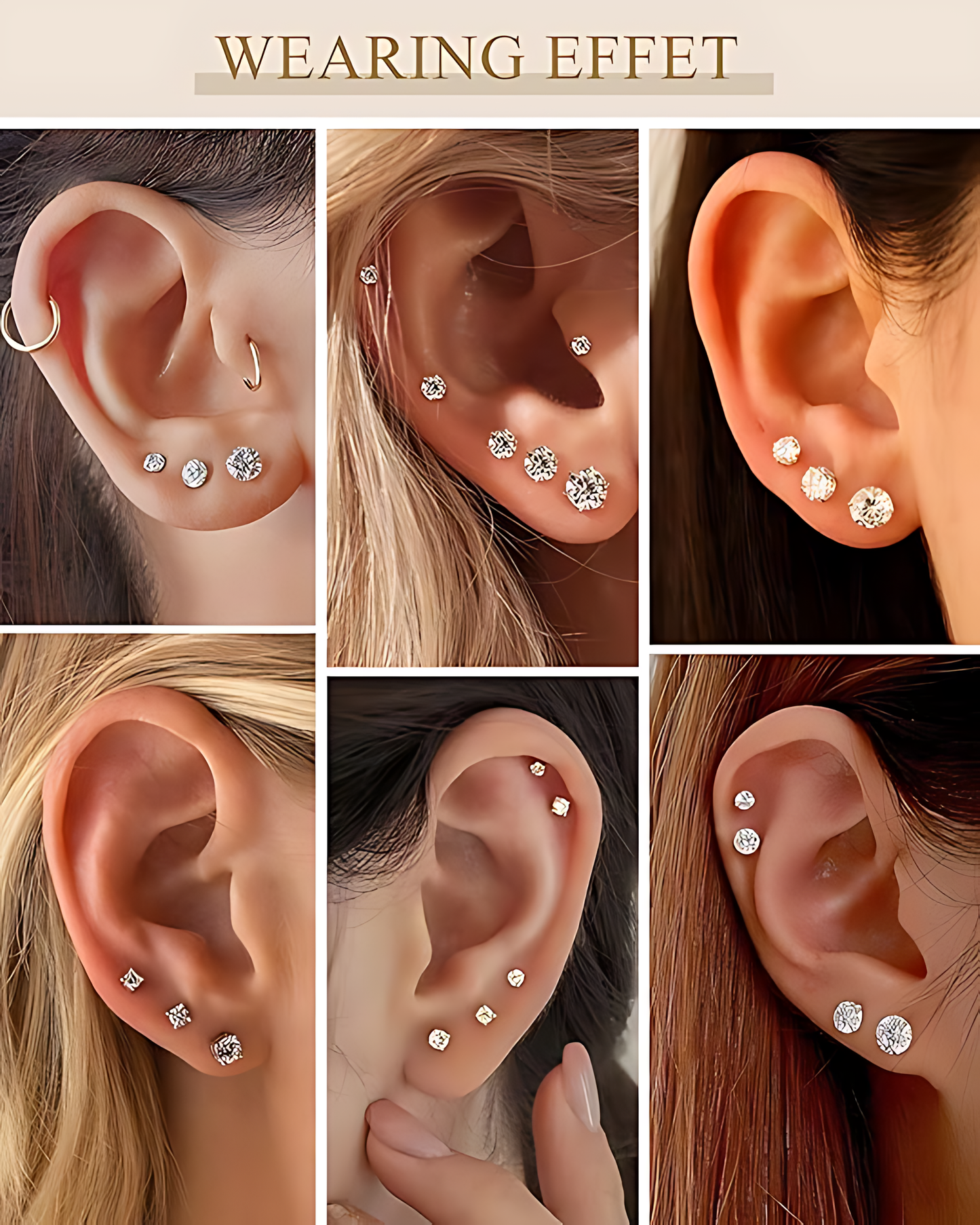 Stainless Steel Cartilage Earrings (9Pcs)