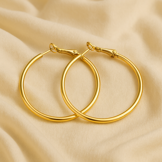 18K Gold Hoop Earrings (5cm)