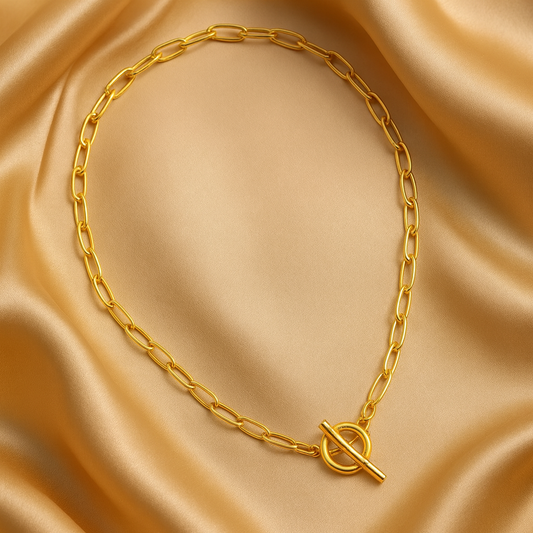 18K Gold Paperclip Chain Necklace (4.8mm)