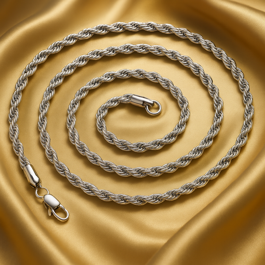 Stainless Steel Twist Chain Necklace (3mm)