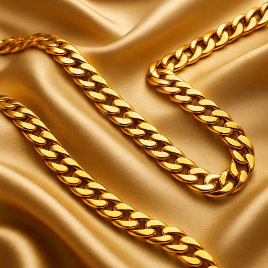 18K Gold Cuban Chain Necklace (9mm)