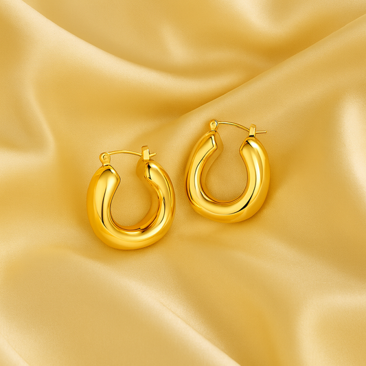 18K Gold Chunky Earrings