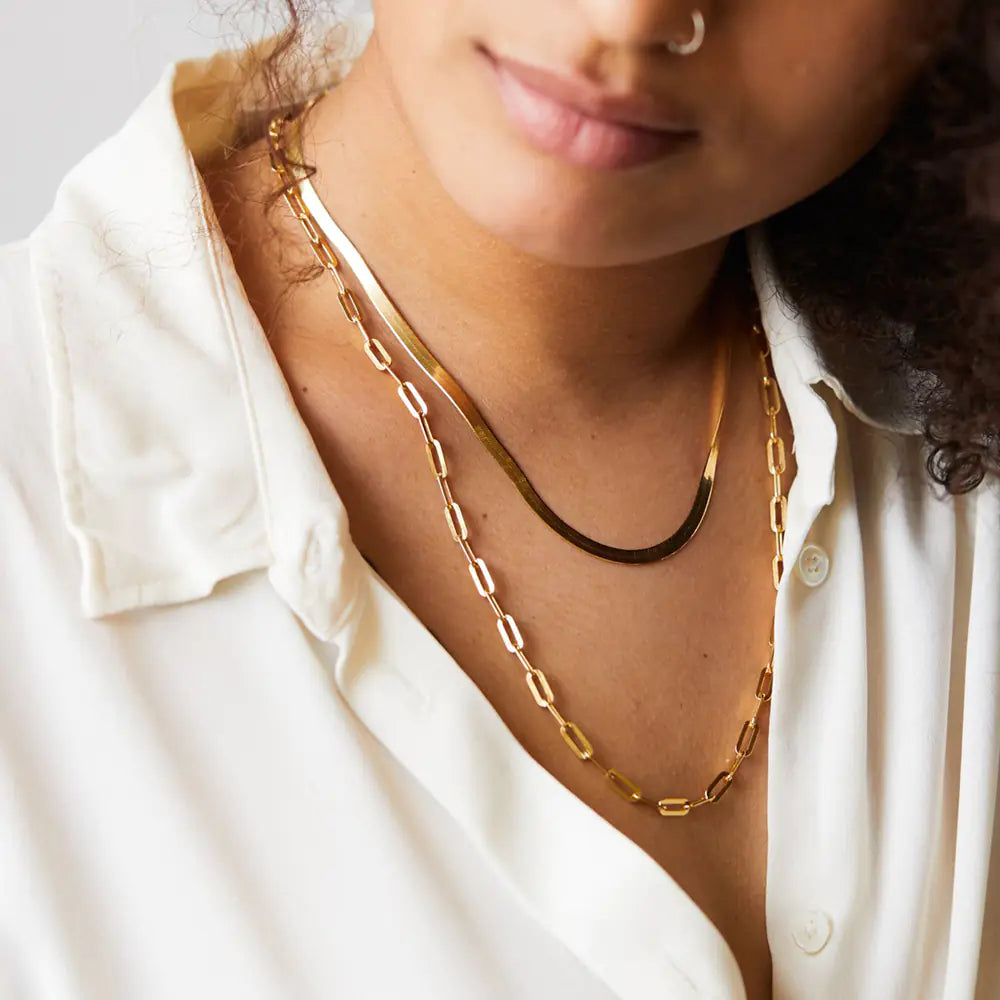 eManco 316L Titanium Steel Chain Necklace for Women