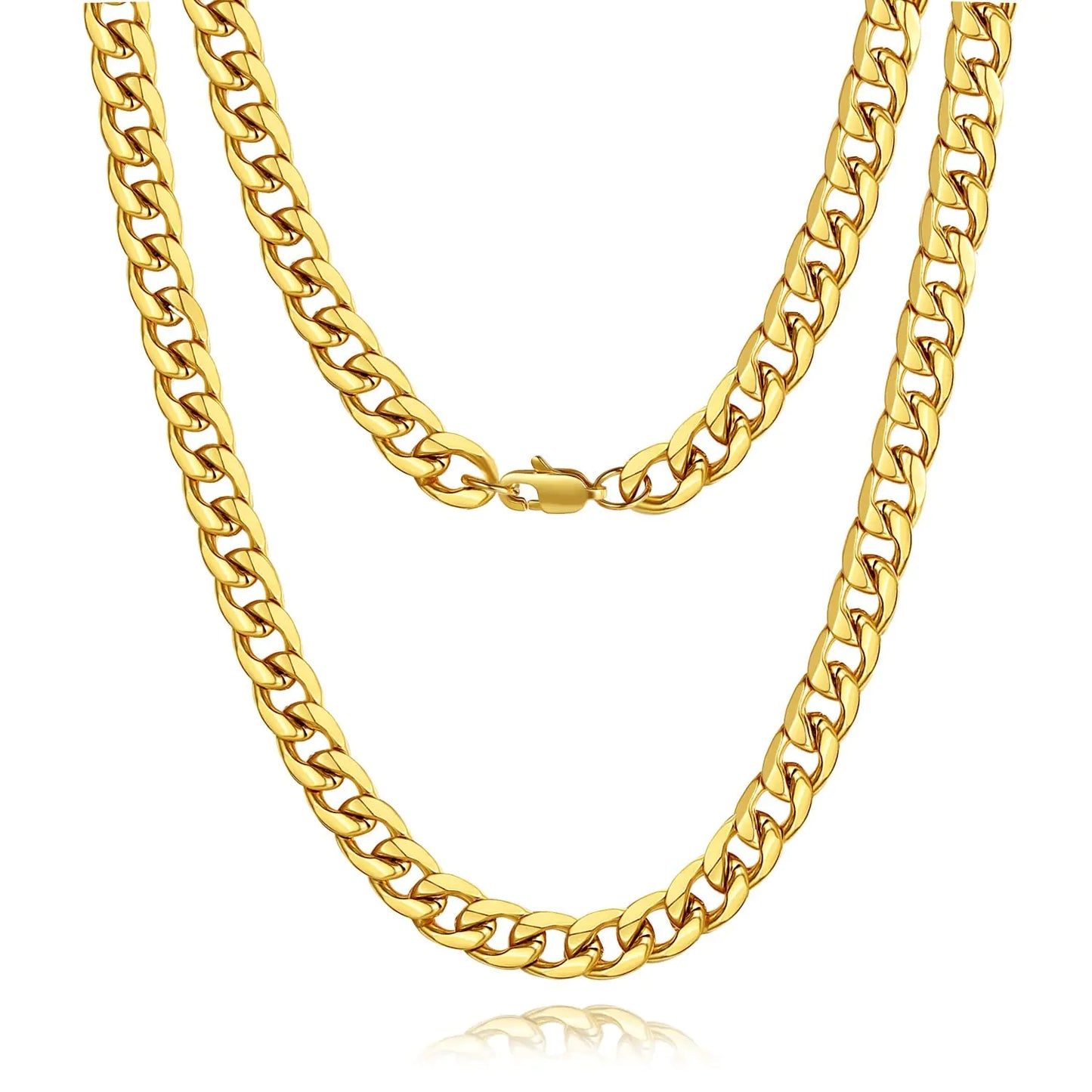 18K Gold Cuban Chain Necklace (9mm)